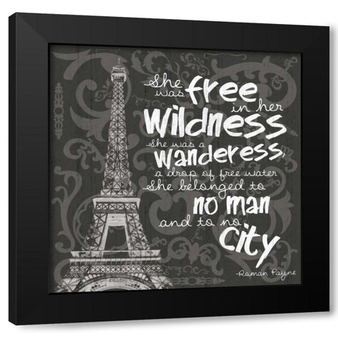 Paris City BW Black Modern Wood Framed Art Print with Double Matting by Gibbons, Lauren