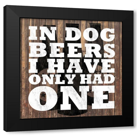 Dog Beers Black Modern Wood Framed Art Print with Double Matting by Gibbons, Lauren