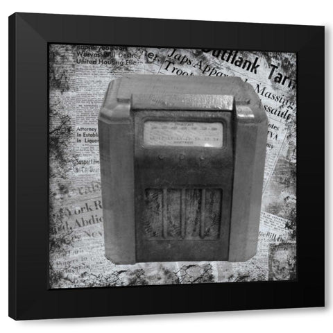 Vintage Radio Black Modern Wood Framed Art Print by Gibbons, Lauren