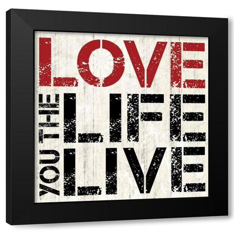 Love Live Black Modern Wood Framed Art Print by Gibbons, Lauren