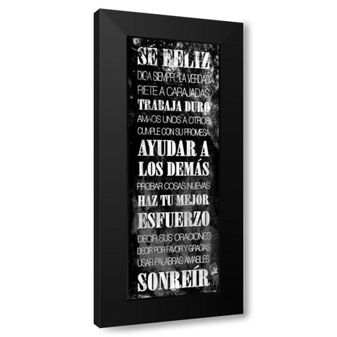 Feliz Black Modern Wood Framed Art Print by Grey, Jace