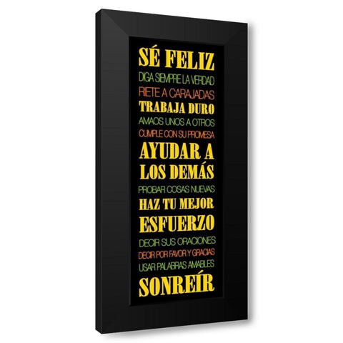 Feliz Black Modern Wood Framed Art Print by Grey, Jace