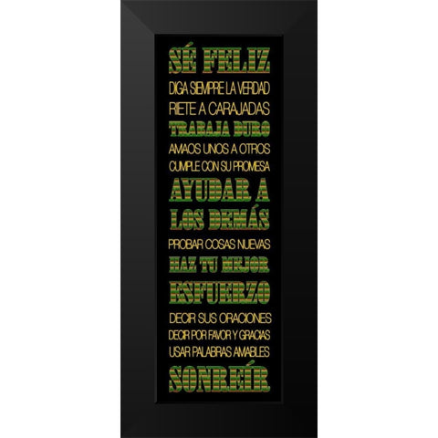 Feliz Black Modern Wood Framed Art Print by Grey, Jace