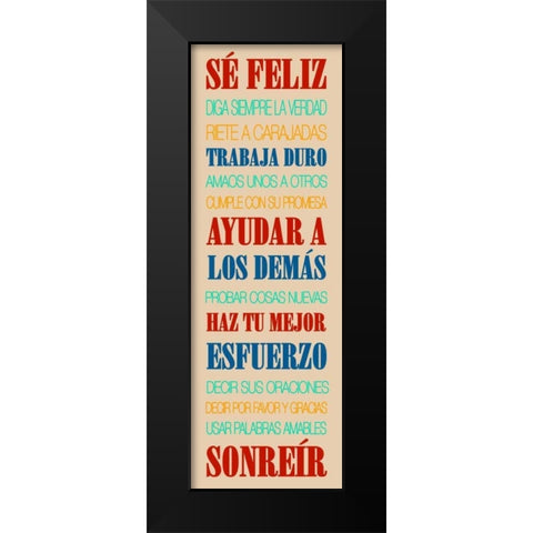 Feliz 2 Black Modern Wood Framed Art Print by Grey, Jace