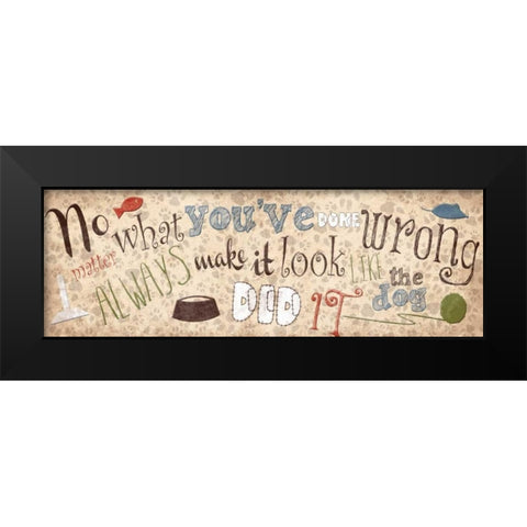 Cat Black Modern Wood Framed Art Print by Grey, Jace