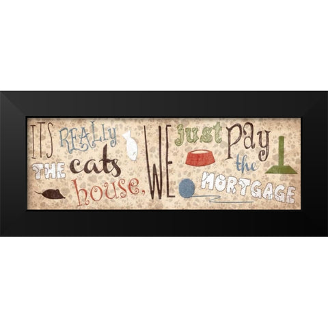 Cat Mate Black Modern Wood Framed Art Print by Grey, Jace