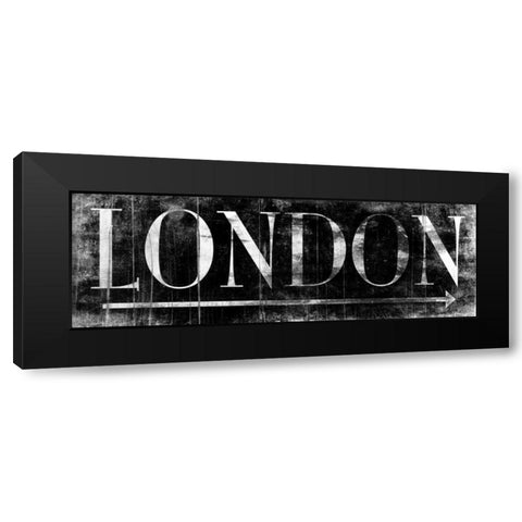 LONDON BLACK Black Modern Wood Framed Art Print with Double Matting by Grey, Jace