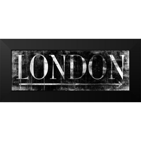 LONDON BLACK Black Modern Wood Framed Art Print by Grey, Jace