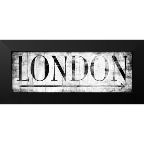 LONDON WHITE Black Modern Wood Framed Art Print by Grey, Jace