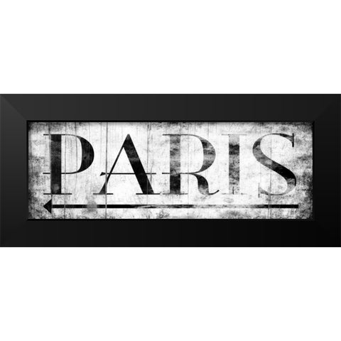 PARIS WHITE Black Modern Wood Framed Art Print by Grey, Jace