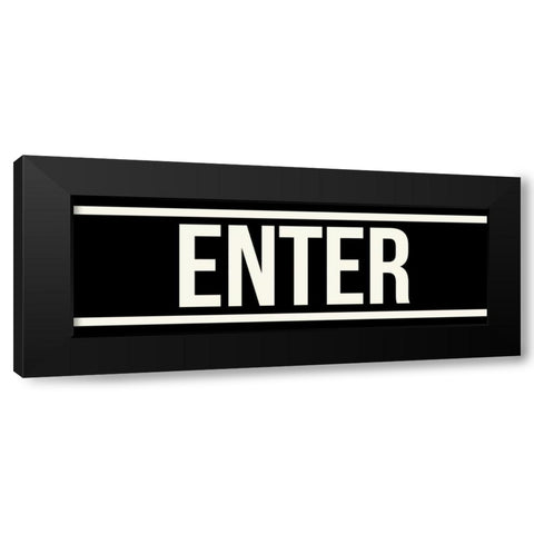 ENTER Black Modern Wood Framed Art Print by Grey, Jace
