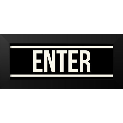 ENTER Black Modern Wood Framed Art Print by Grey, Jace