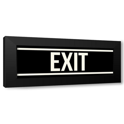 EXIT Black Modern Wood Framed Art Print with Double Matting by Grey, Jace