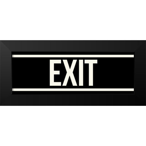 EXIT Black Modern Wood Framed Art Print by Grey, Jace