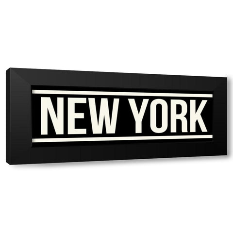 NEW YORK Black Modern Wood Framed Art Print by Grey, Jace