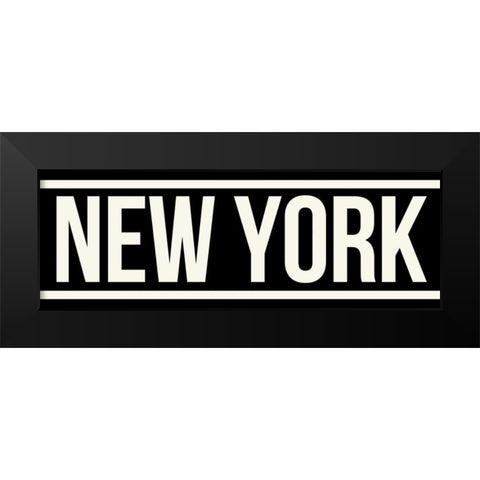 NEW YORK Black Modern Wood Framed Art Print by Grey, Jace