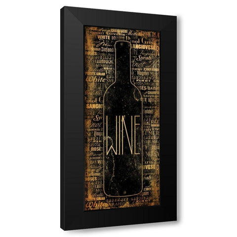 WINE Black Modern Wood Framed Art Print with Double Matting by Grey, Jace