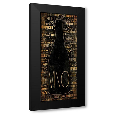 WINE Black Modern Wood Framed Art Print with Double Matting by Grey, Jace