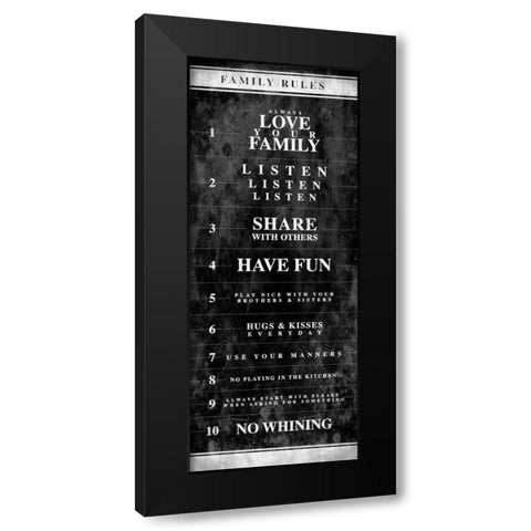 NO RULES Black Modern Wood Framed Art Print with Double Matting by Grey, Jace