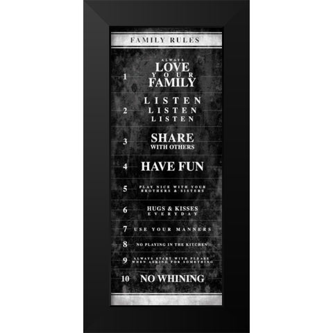 NO RULES Black Modern Wood Framed Art Print by Grey, Jace