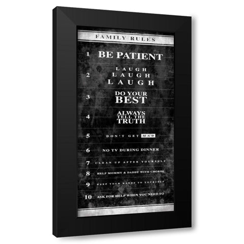 NO RULES Black Modern Wood Framed Art Print by Grey, Jace