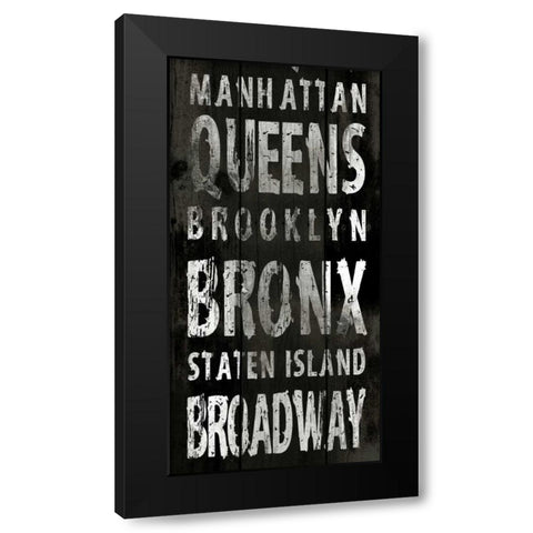 NEW YORK Black Modern Wood Framed Art Print by Grey, Jace