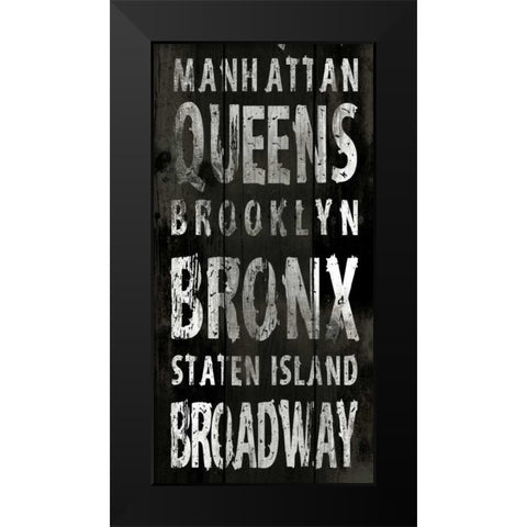 NEW YORK Black Modern Wood Framed Art Print by Grey, Jace