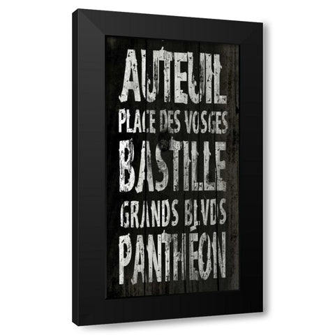 PARIS Black Modern Wood Framed Art Print with Double Matting by Grey, Jace