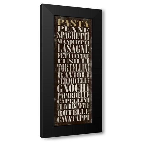 PASTA Black Modern Wood Framed Art Print with Double Matting by Grey, Jace
