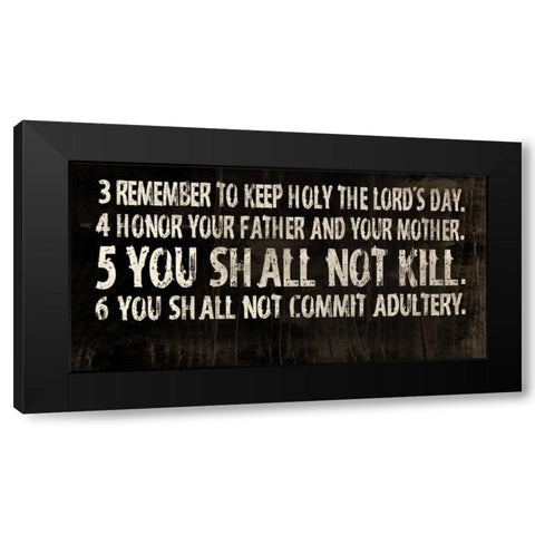 10 Commandments Black Modern Wood Framed Art Print with Double Matting by Grey, Jace