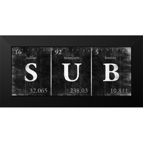 SUB Black Modern Wood Framed Art Print by Grey, Jace