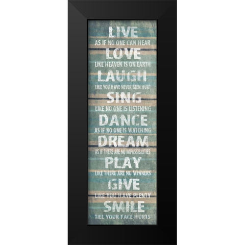 Live Black Modern Wood Framed Art Print by Grey, Jace