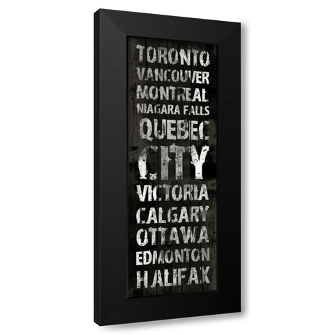 Canada Grunge Type Black Modern Wood Framed Art Print with Double Matting by Grey, Jace