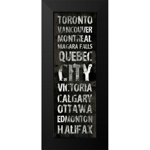 Canada Grunge Type Black Modern Wood Framed Art Print by Grey, Jace
