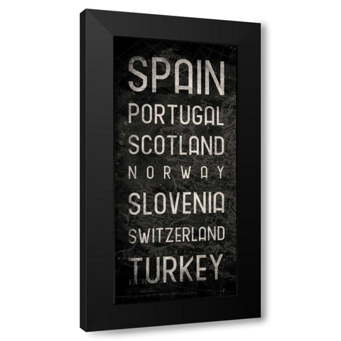 Map Type Black Modern Wood Framed Art Print with Double Matting by Grey, Jace