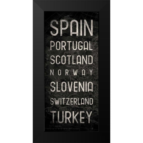 Map Type Black Modern Wood Framed Art Print by Grey, Jace