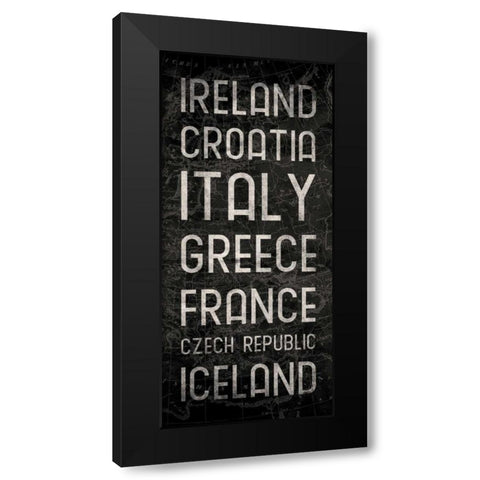 Map Type Mate Black Modern Wood Framed Art Print by Grey, Jace