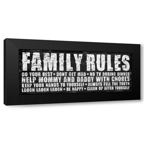 Family Rules Mate Black Modern Wood Framed Art Print by Grey, Jace