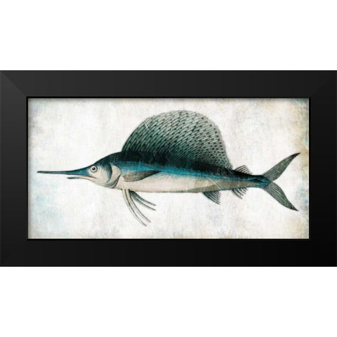 Swordfish Black Modern Wood Framed Art Print by Grey, Jace