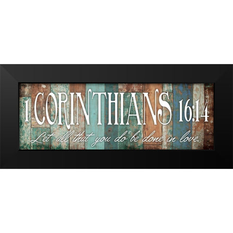 Done In Love Black Modern Wood Framed Art Print by Grey, Jace