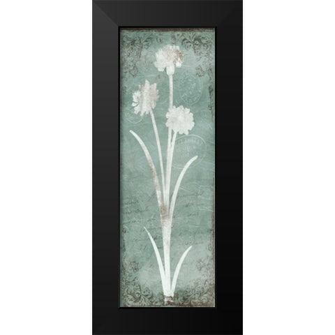 Postal Floral Silo Black Modern Wood Framed Art Print by Grey, Jace