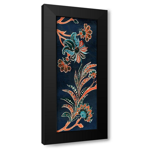 Vic Tropical Floral Black Modern Wood Framed Art Print by Grey, Jace