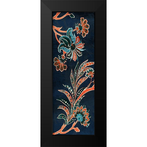 Vic Tropical Floral Black Modern Wood Framed Art Print by Grey, Jace