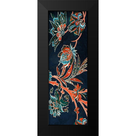 Vic Tropical Floral Mate Black Modern Wood Framed Art Print by Grey, Jace
