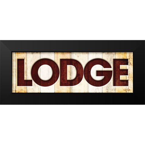 Lodge Wood Black Modern Wood Framed Art Print by Grey, Jace