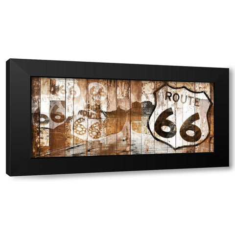 Golden Route 66 Black Modern Wood Framed Art Print by Grey, Jace