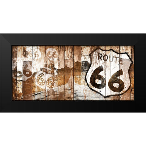 Golden Route 66 Black Modern Wood Framed Art Print by Grey, Jace