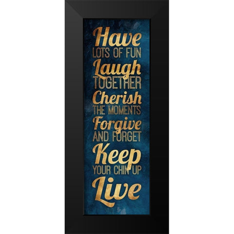 Have Lots Of Fun Gold Black Modern Wood Framed Art Print by Grey, Jace