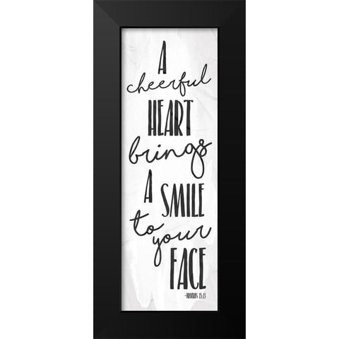 Cheerful White Black Modern Wood Framed Art Print by Grey, Jace