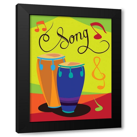 Song I Black Modern Wood Framed Art Print by Grey, Jace